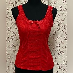 New York & Company - Lace-Detail Corset Knit Top (NWT)